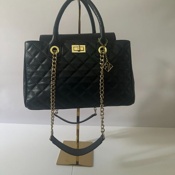 Isabella Rhea Italian Leather Chain Strap Satchel bag - Picture 2 of 15